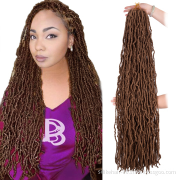 36inch Brown Pink Purple Long Goddess Dreadlocks Hair Black Women Nu Locs Crochet Braiding Hair Synthetic Faux Locs Extensions